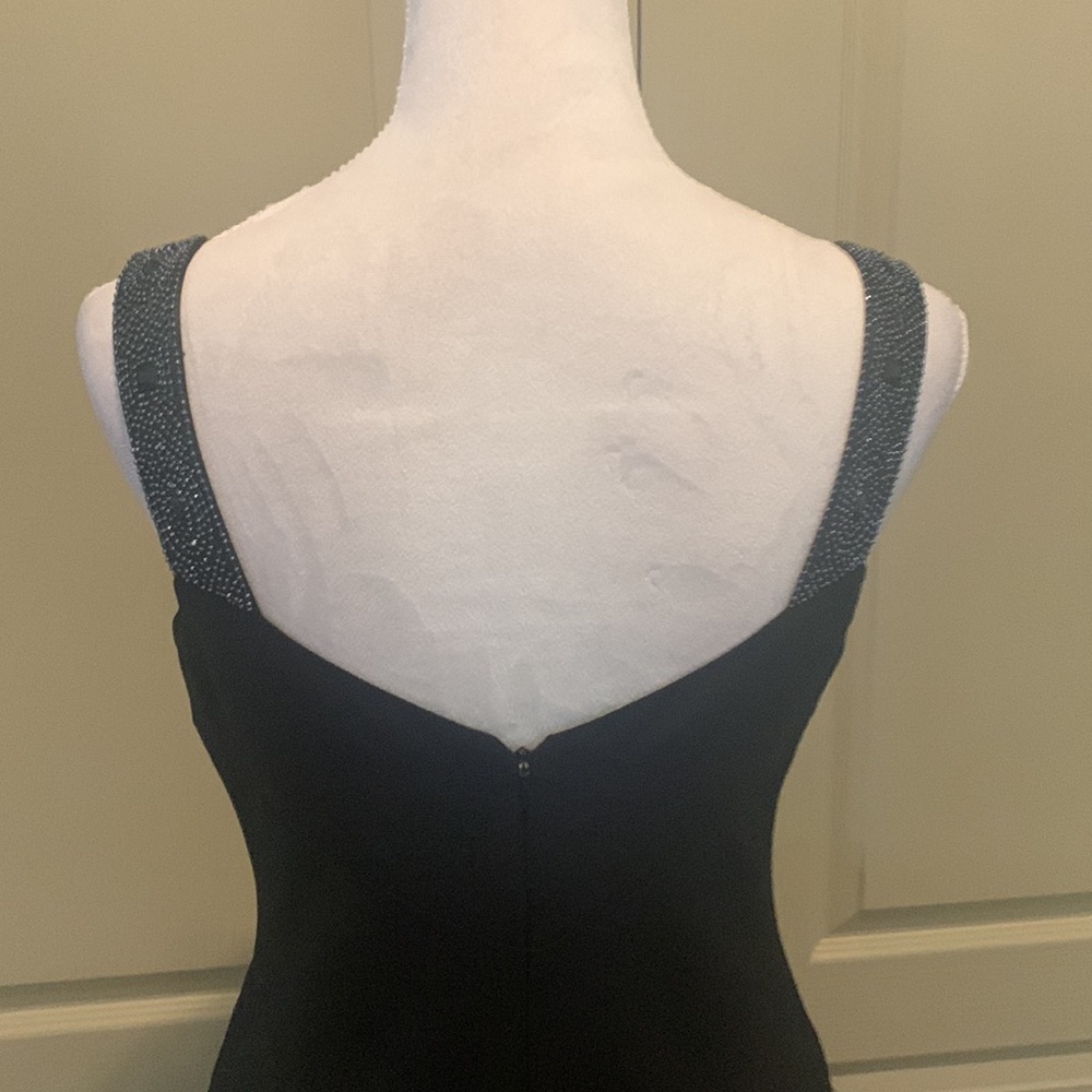 NWT Evan Picone Beaded Black Black Dress 6 - Picture 7 of 9